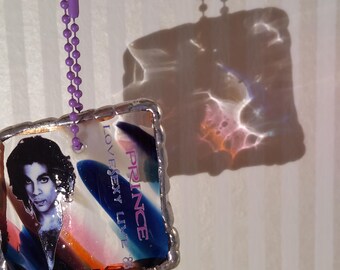 PRINCE ROGERS NELSON Stained glass suncatcher window ornament decoration made with Fremont glass! 2x2"