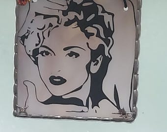 MADONNA Stained Glass Suncatcher Ornament Window Decoration 2.5x2.5"