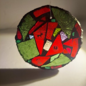 Coraline Stained Glass Mosaic Suncatcher ornament 3 3/4 " image 1