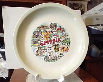 Vintage Georgia Souvenir State Plate Large Landmarks Decorative Collector Retro Travel Wall Decor Gift