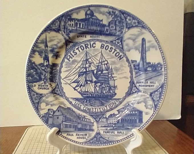 Vintage 1950s Rhode Island State Souvenir Plate Providence Point Judith Lighthouse Collectible