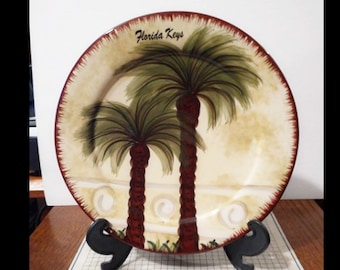 Vintage Florida Keys Souvenir Plate Decorative Travel Vacation Retro Wall Decor Gift Palm Trees