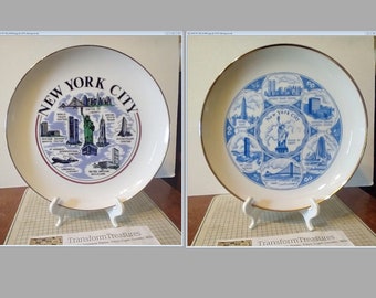 Vintage New York City NY Souvenir Plate Landmarks Decorative Collectible Collector Travel Vacation Gift