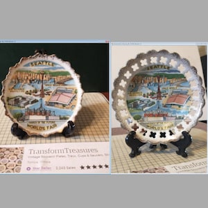 Vintage Seattle Worlds Fair 1962 Souvenir Small Plate Space Needle Decorative Collector Plate Collectible Gift