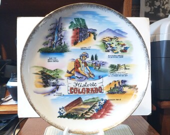 Vintage Colorado Souvenir State Plate Decorative Collector Vacation Travel Retro Wall Decor CO Gift