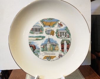 Vintage Tennessee Souvenir State Plate Landmarks Decorative Collector Travel Vacation Retro Wall Decor Gift