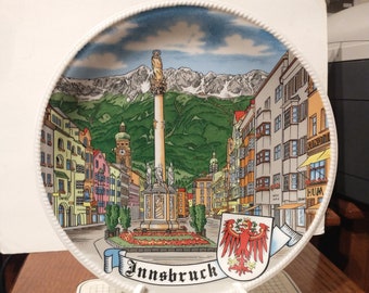 Vintage Innsbruck Austria Souvenir Plate Decorative Collector Travel Vacation Gift