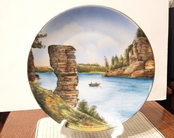 Vintage Chimney Rock Wisconsin Dells WI Souvenir Plate Large Decorative Collector Travel Retro Wall Decor Gift