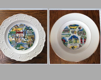 Vintage Tennessee Souvenir State Plate Large TN Decorative Collector Travel Vacation Retro Wall Decor Gift