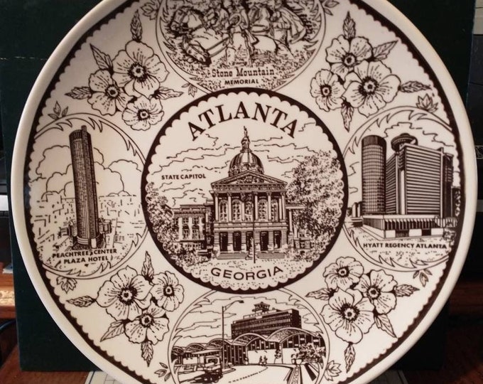 Vintage Atlanta Georgia Souvenir Plate Landmarks Decorative Collector ...