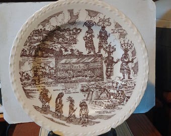 Vintage Albuquerque New Mexico Souvenir Pueblo Indian Plate NM Landmarks Decorative Collector Vernon Kilns Travel Gift