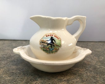 Vintage Boot Hill Dodge City Kansas Pitcher and Bowl Set Travel Souvenir  Decorative Collectible Gift