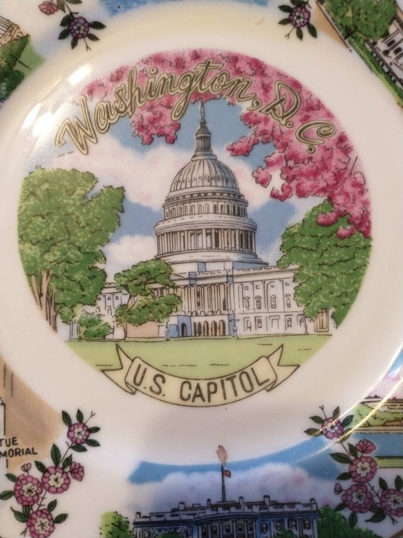 Collectibles Vintage US Capitol Plate Burwood 1970s Washington DC