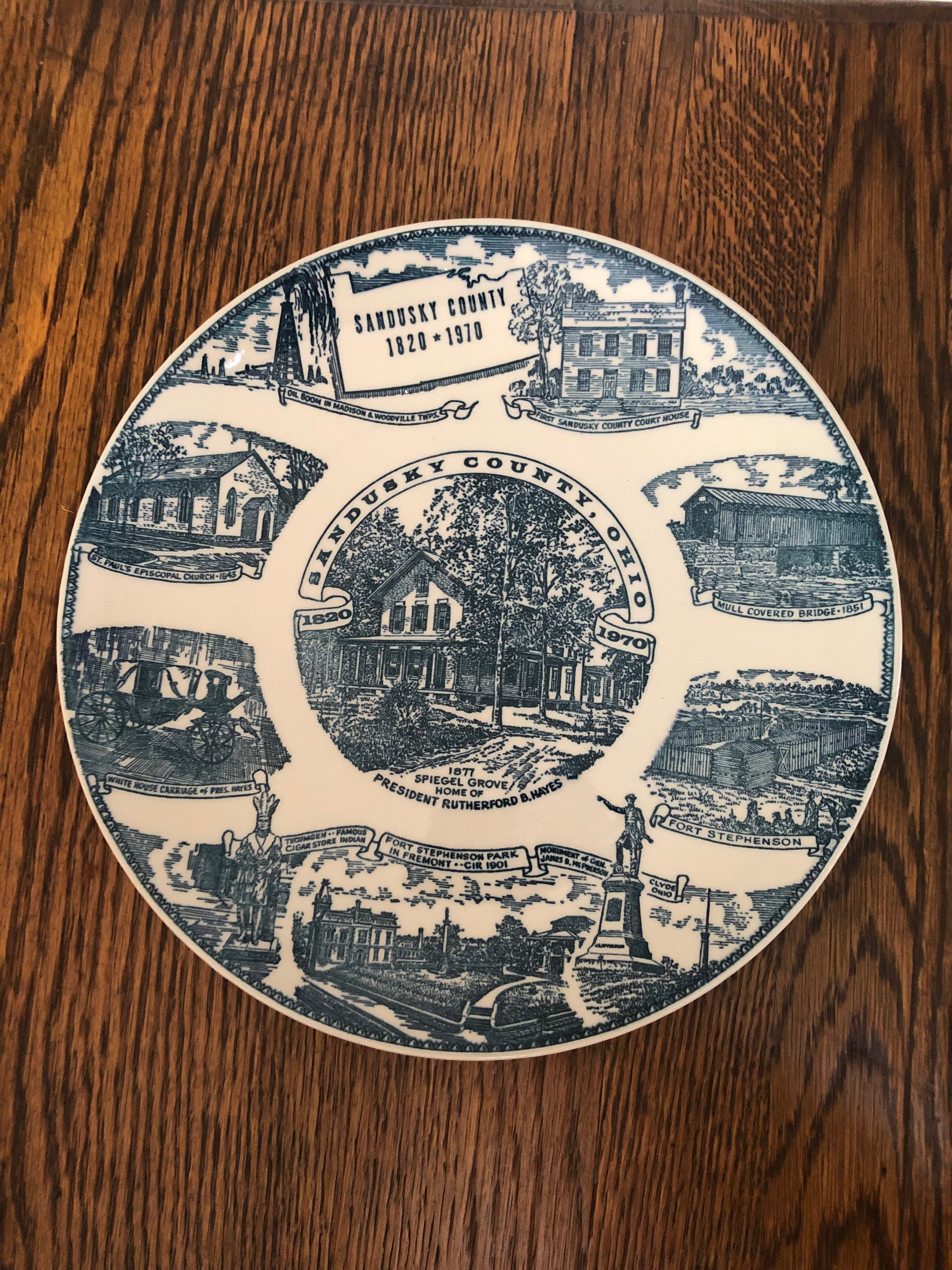 Sandusky County Ohio Collectible Plate President Landmarks - Etsy