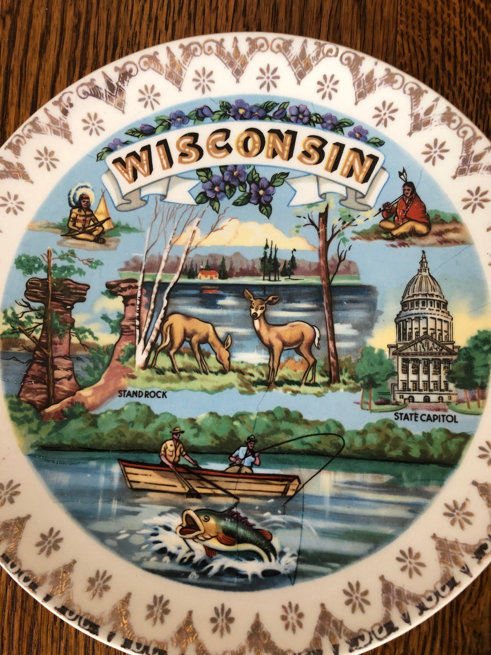Vintage Wisconsin Souvenir State Plate Small Wisconsin Etsy
