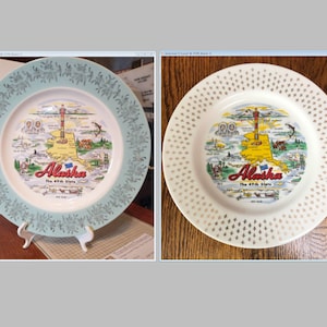 Vintage Alaska Souvenir State Plate Alaska Landmarks Decorative Collector Travel Vacation Retro Wall Decor Gift