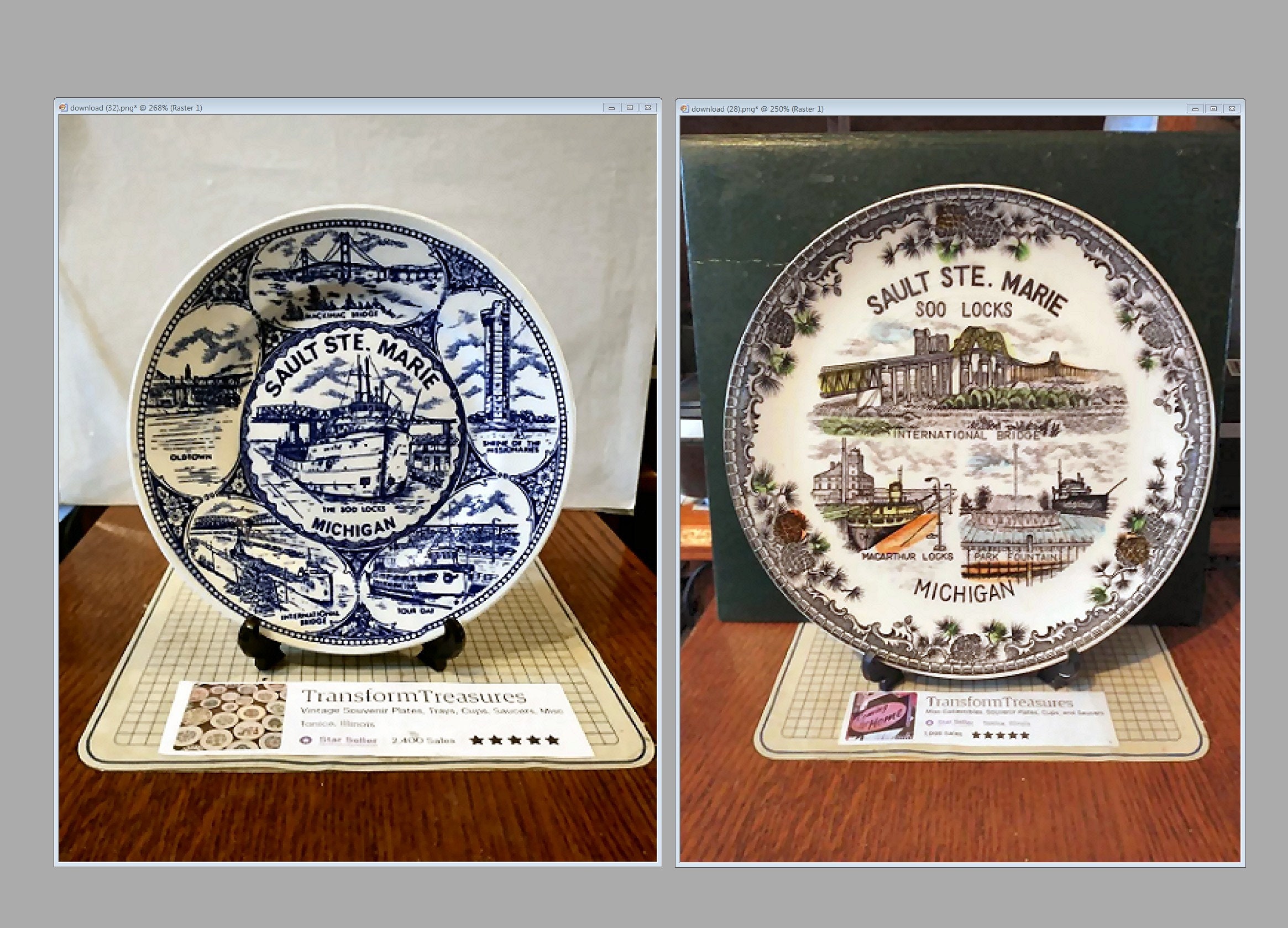 Vintage Sault Ste Marie Michigan Souvenir Souvenir City Plate Decorative Collector Collectible Travel Vacation Gift