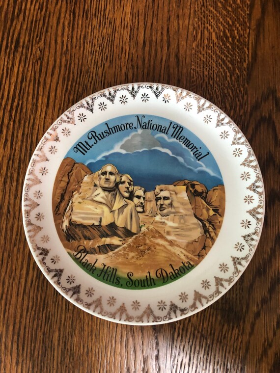 激レアoldmountain purveyors メタルディッシュステッカー付 Vintage Mt Rushmore National Memorial Black Hills South Dakota