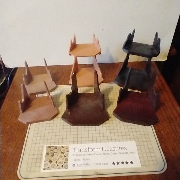 Cup and Saucer Display Stands - Wood Plastic Preowned