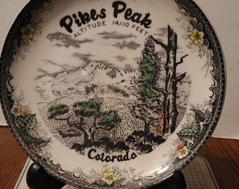 Vintage Pikes Peak Colorado Souvenir Plate Decorative Collector Travel Vacation Retro Wall Decor Gift