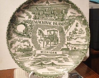 Vintage Mackinac Island Michigan Souvenir Plate MI Landmarks Decorative Collector Travel Vacation Gift
