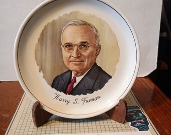 Vintage President Harry S. Truman Souvenir Plate Decorative Collector Presidential Gift