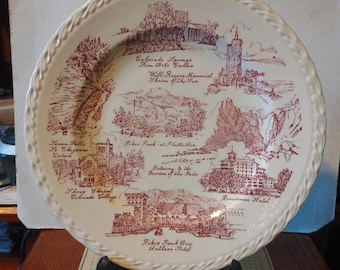 Vintage Colorado Springs Colorado Souvenir Plate Landmarks Vernon Kilns Decorative Collector Travel Vacation Gift