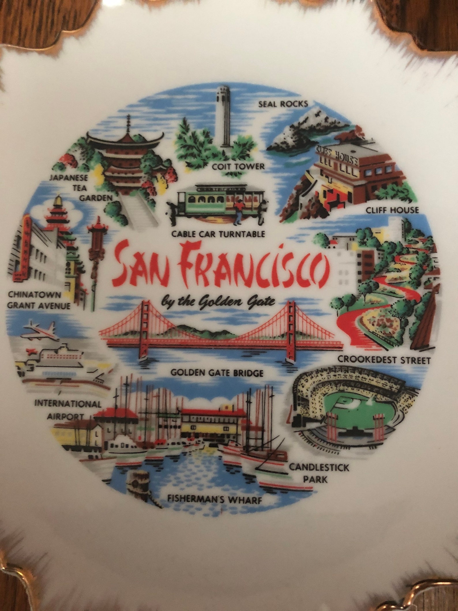 Vintage San Francisco California Souvenir Plate Landmarks Etsy