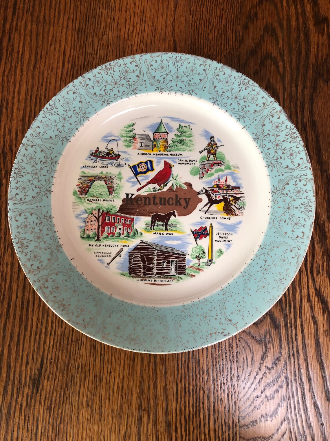Vintage Kentucky Souvenir State Plate Kentucky Landmarks Etsy