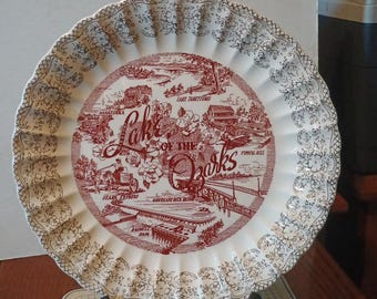 Vintage Lake of the Ozarks Missouri Souvenir Plate MO  Landmarks Collectible Decorative Collector Travel Gift