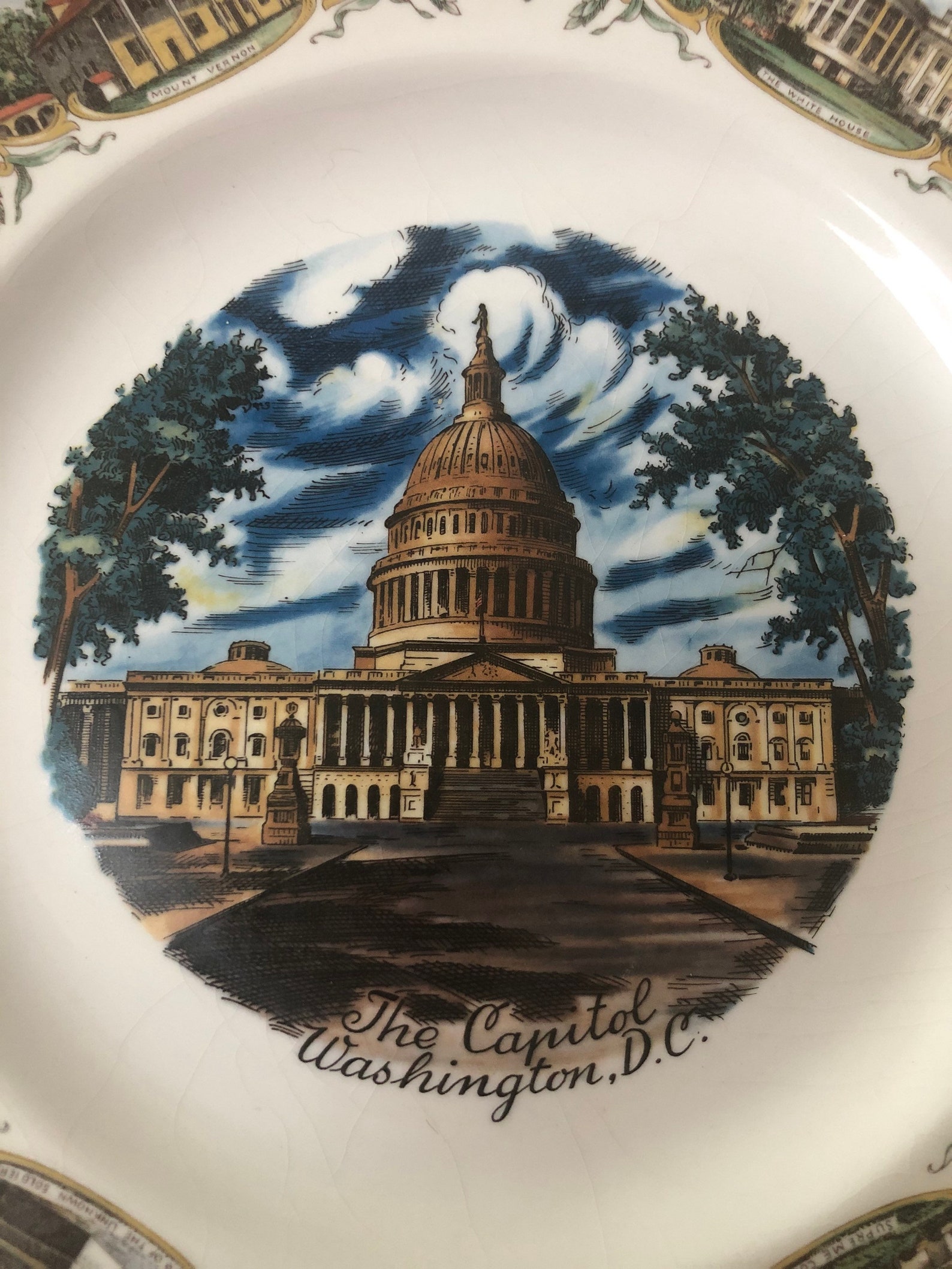 Vintage the Capitol Washington DC Souvenir Plate Landmarks Etsy