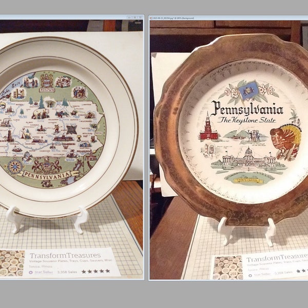 Vintage Pennsylvania Souvenir State Plate Landmarks PA Decorative Collector Travel Retro Wall Decor Gift