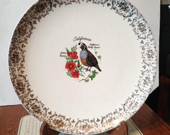 Vintage California Souvenir State Plate Decorative Collector Landmarks Travel Vacation Gift Collectible