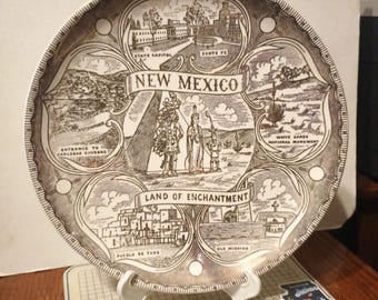 Vintage New Mexico NM Souvenir State Plate Landmarks Decorative Collector Travel Vacation Gift