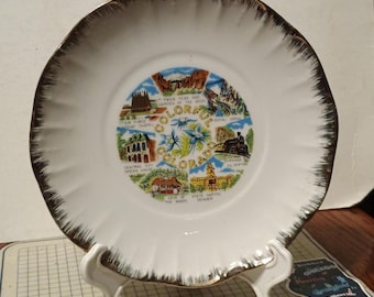 Vintage Colorado Souvenir State Plate CO Landmarks Decorative Collector Travel Vacation Gift