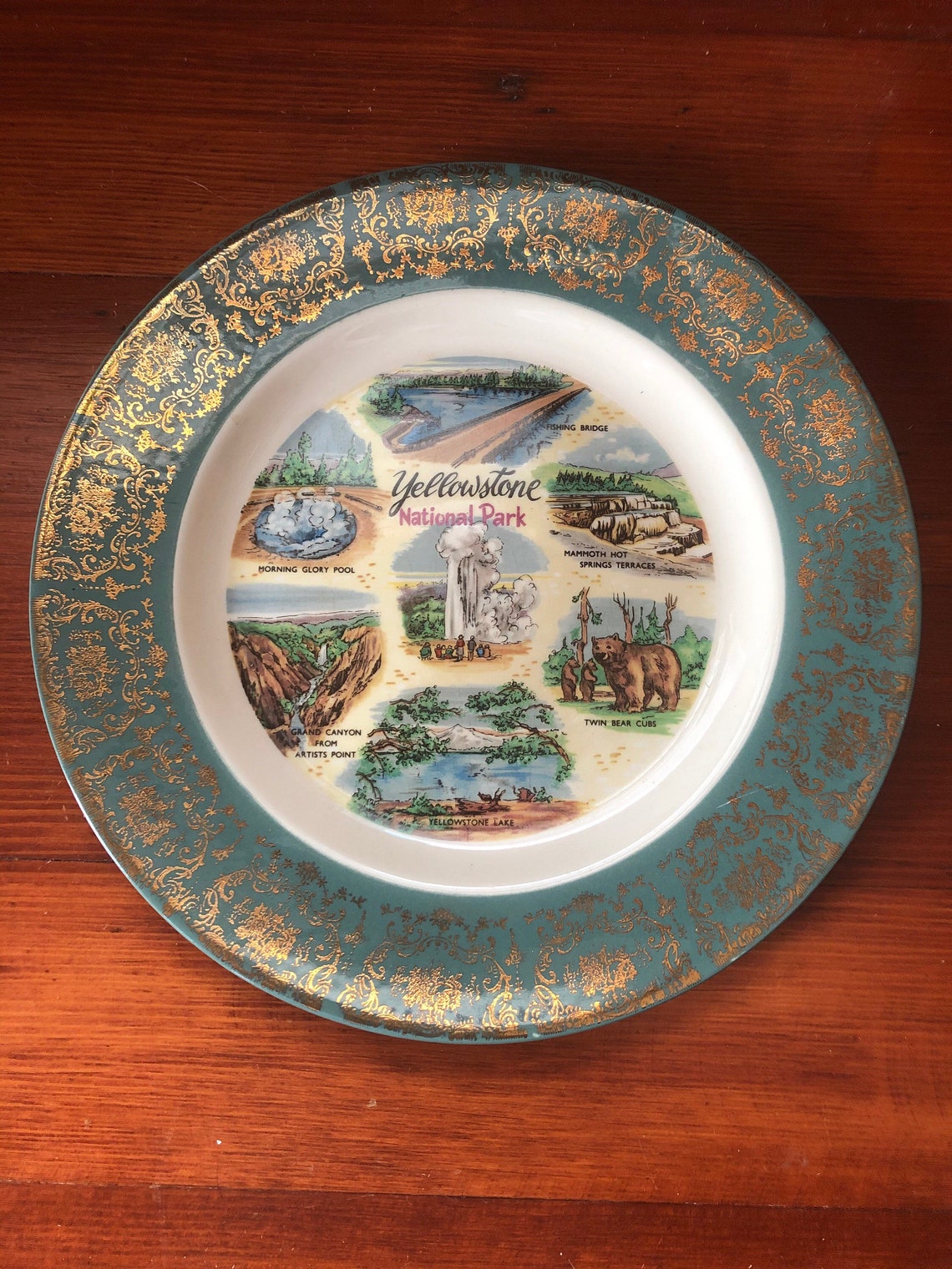 Vintage Yellowstone National Park Plate Souvenir Decorative Etsy