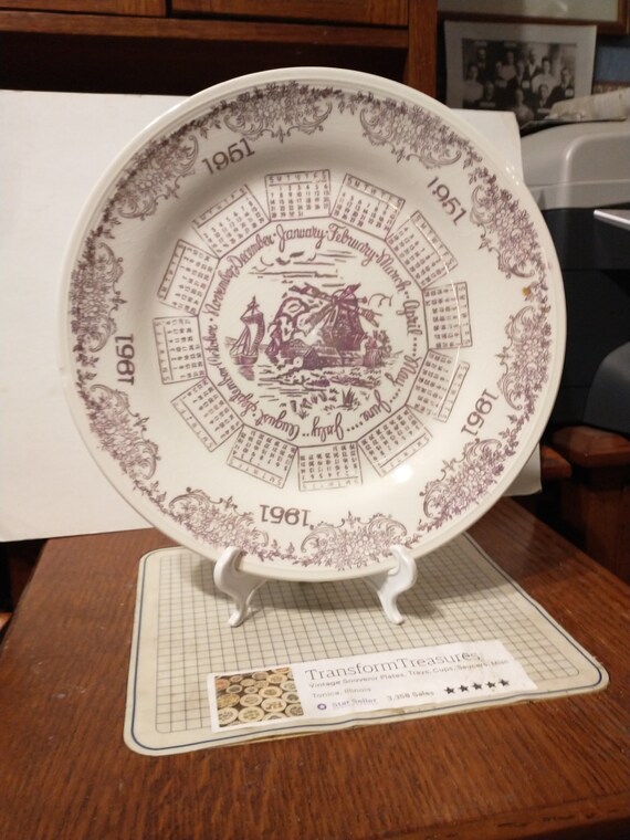 1951 Calendar Plates Retro Wall Decor Gift Decorative Collectible Birthday  Gift - Etsy