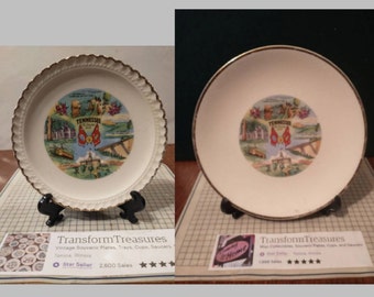Vintage Tennessee Souvenir State Plate Saucer Small Landmarks Decorative Collector Vacation Travel Retro Wall Decor Gift