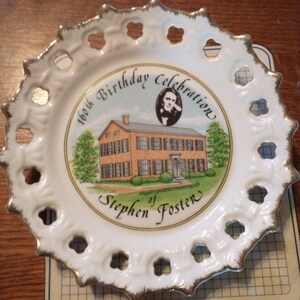 Vintage Stephen Foster 160th Birthday Celebration Collector Plate (1986) Decorative Souvenir Gift House
