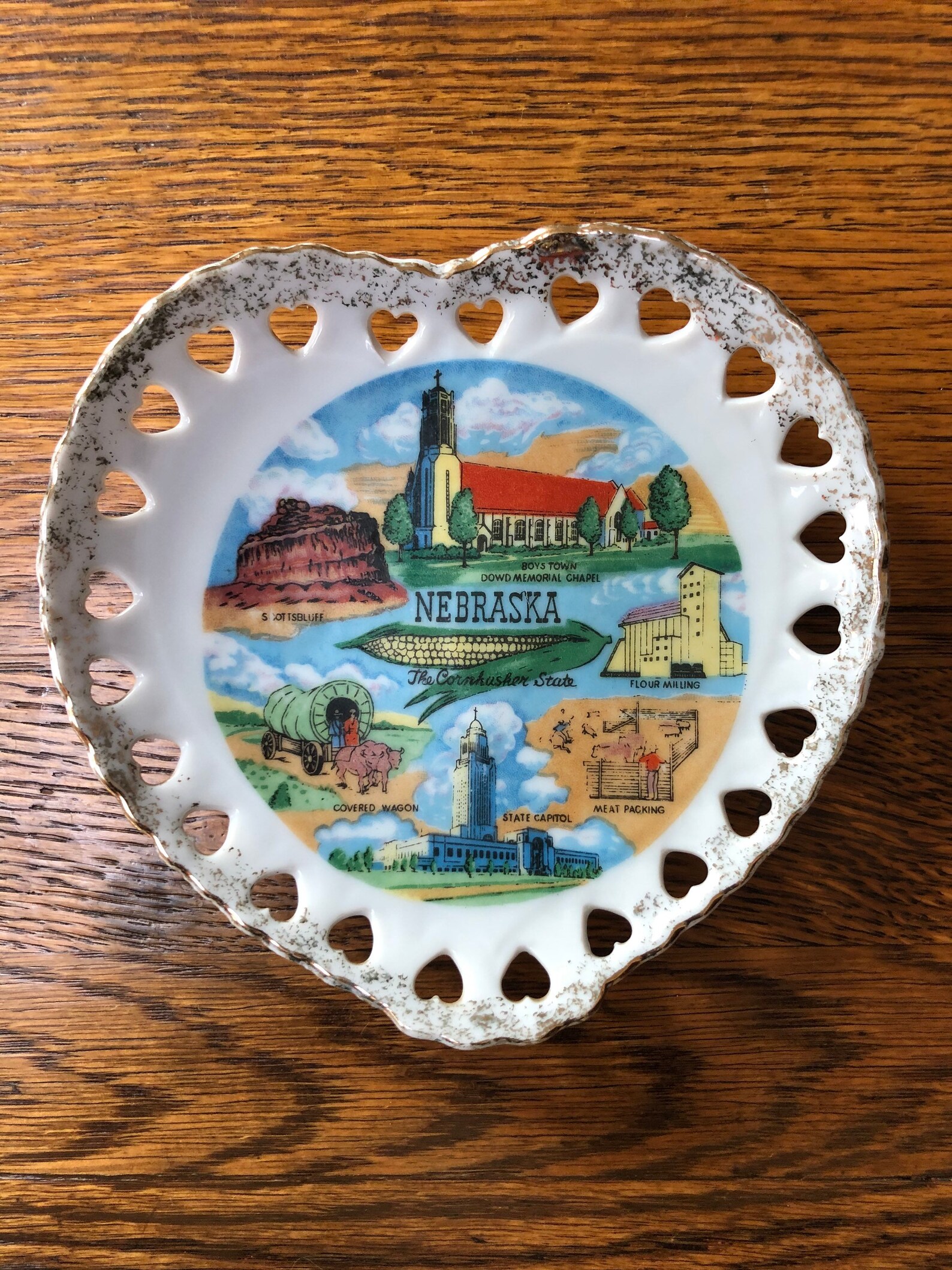 Nebraska Souvenir State Plate Small Nebraska Landmarks Heart Etsy