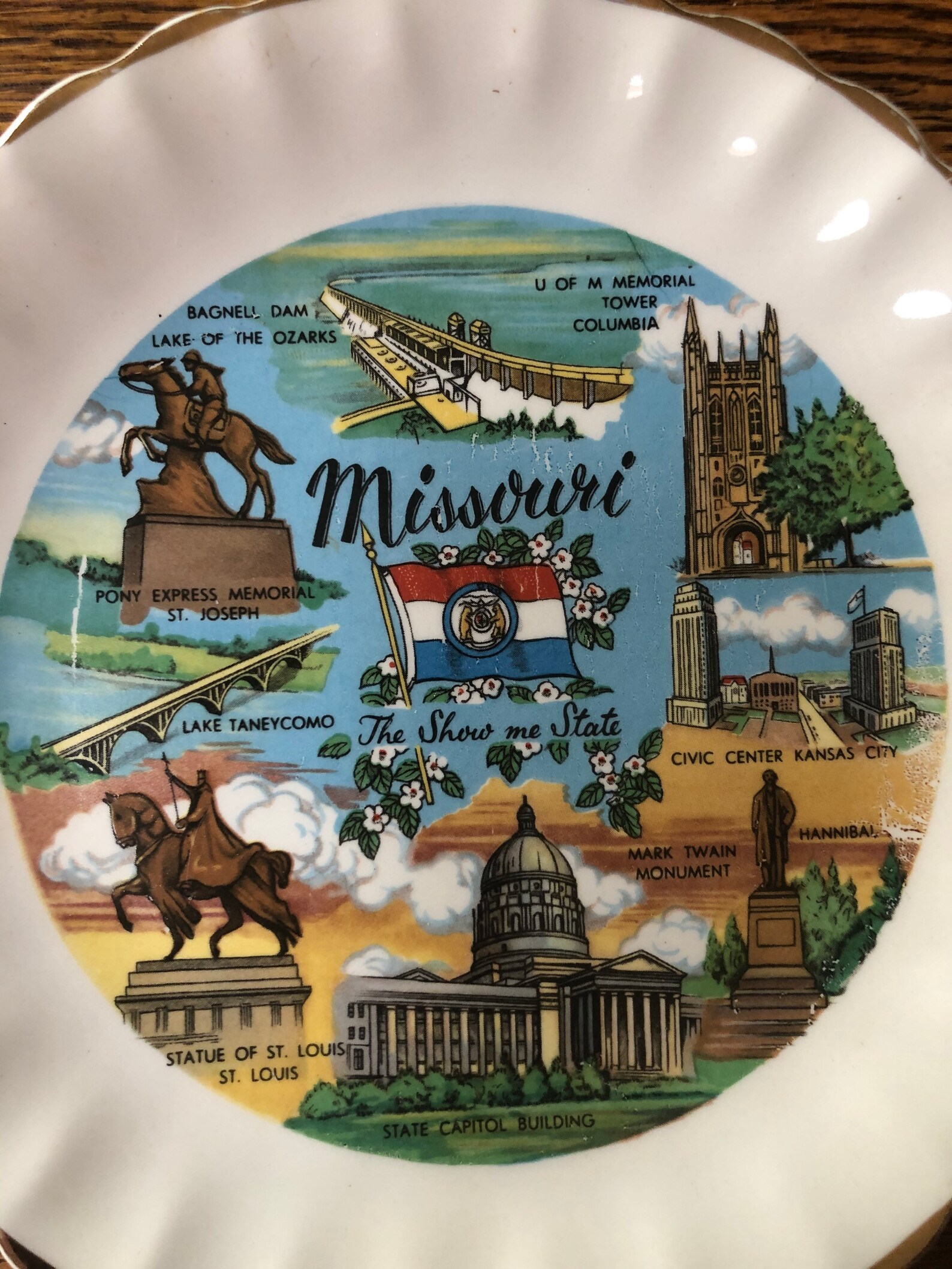 Vintage Missouri Souvenir State Plate Small Landmarks Etsy