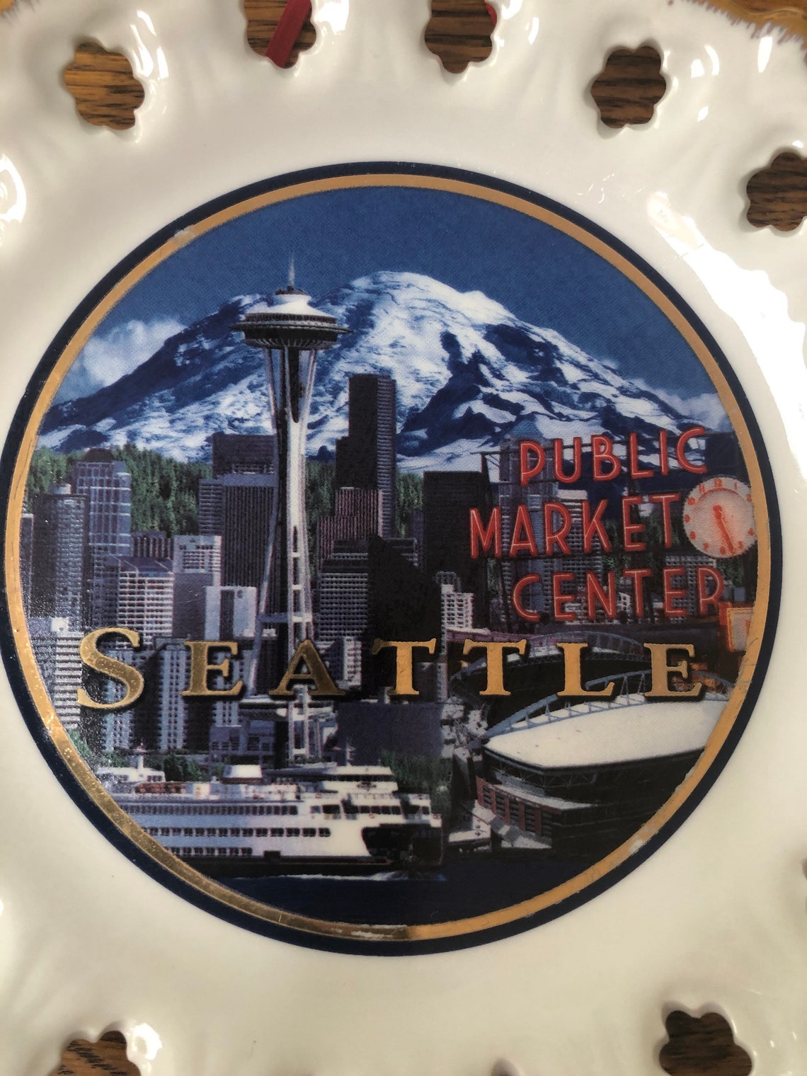 Vintage Seattle Washington Souvenir Plate Public Market Center Etsy