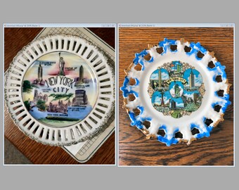 Vintage New York City Souvenir Plate NY Decorative Collector Vacation Travel Retro Wall Decor Plate Gift Enco Hand Painted
