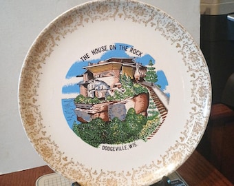 Vintage House on the Rock Dodgeville Wisconsin Souvenir Plate WI Landmarks Decorative Collector Gift