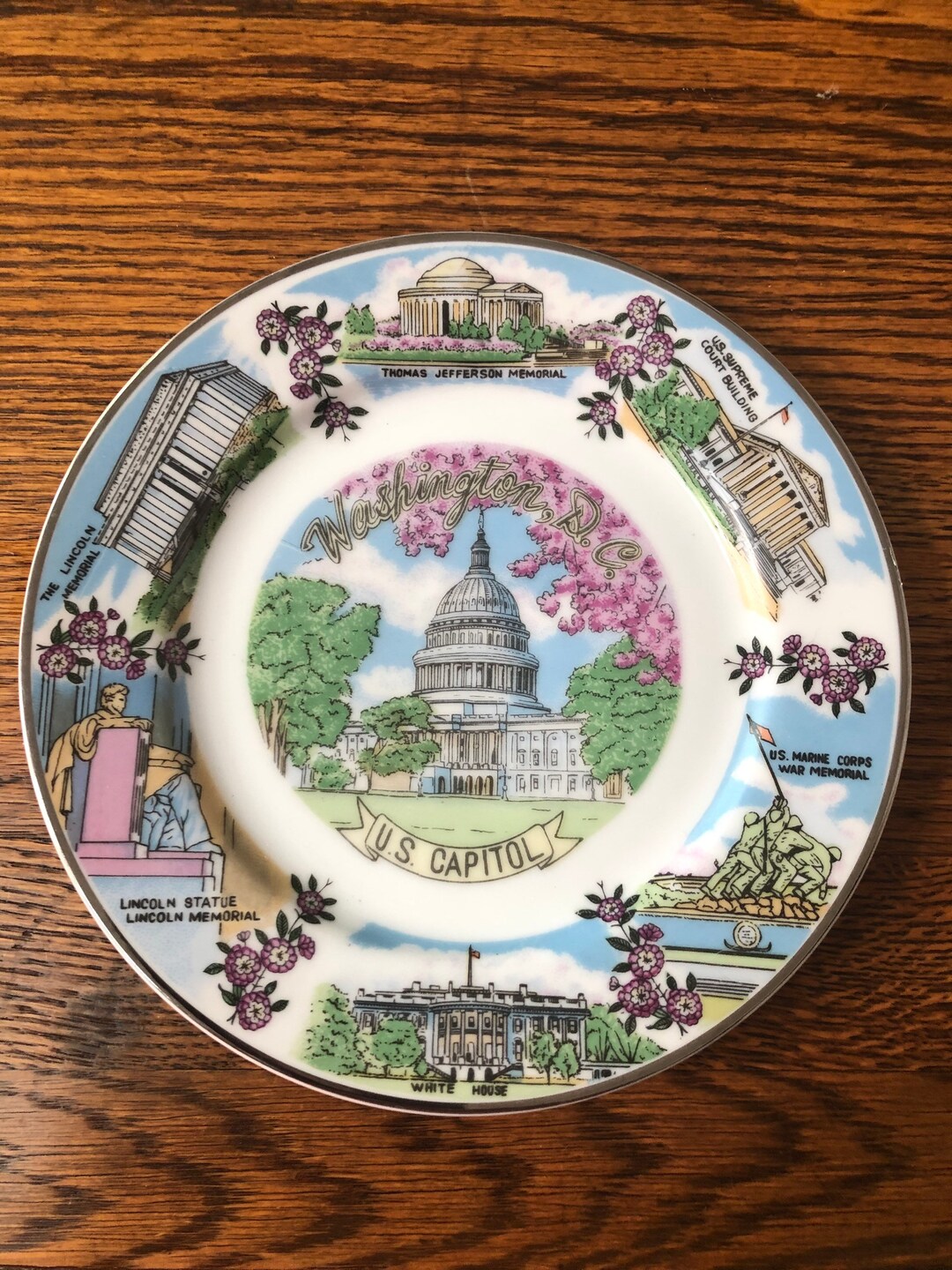 Vintage Washington DC US Capitol Souvenir Plate Small Etsy