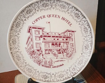 Vintage Copper Creek Hotel Brisbee Arizona Souvenir Plate AZ Landmarks Decorative Collector Travel Plate Gift