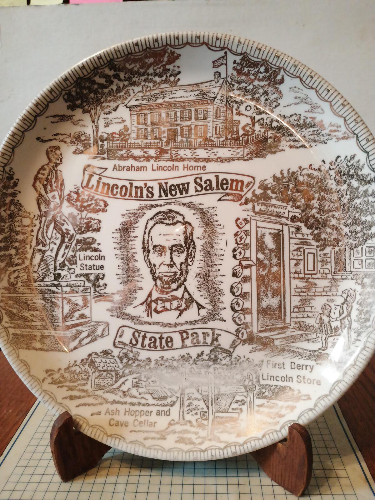 Vintage Lincoln's New Salem State Park Illinois Souvenir Plate
