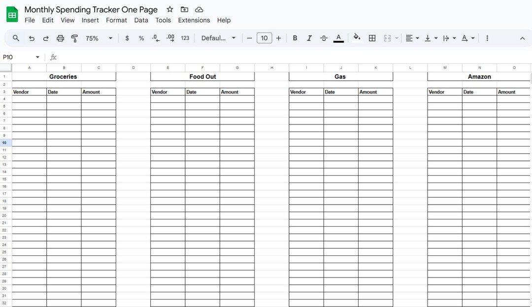 Monthly Spending Tracker (excel) and Total Monthly Spending Tracker ...