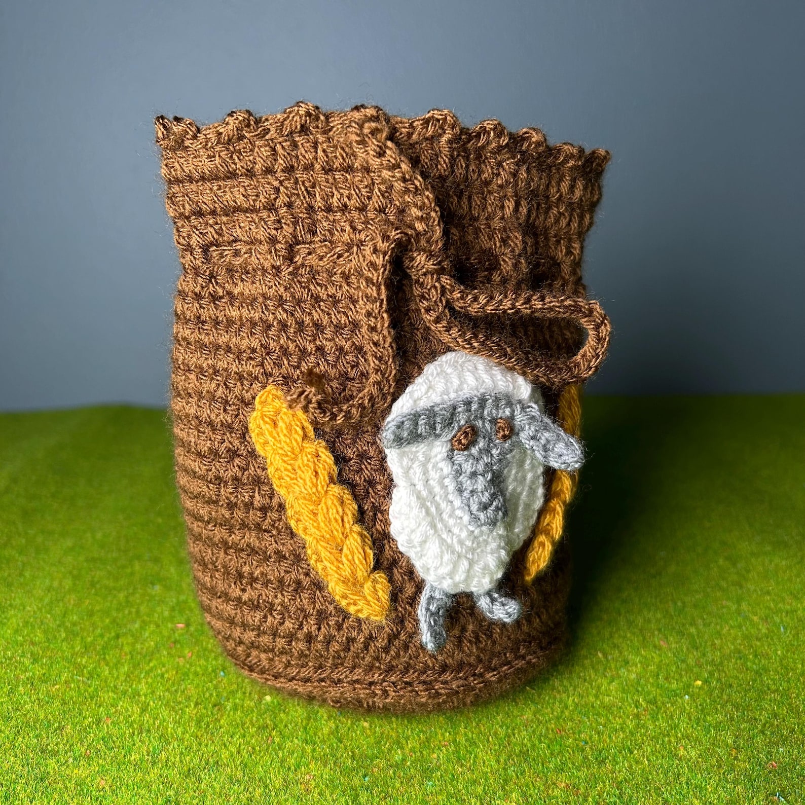 Crocheted Token Bag — Sheep & Wheat — photo 5