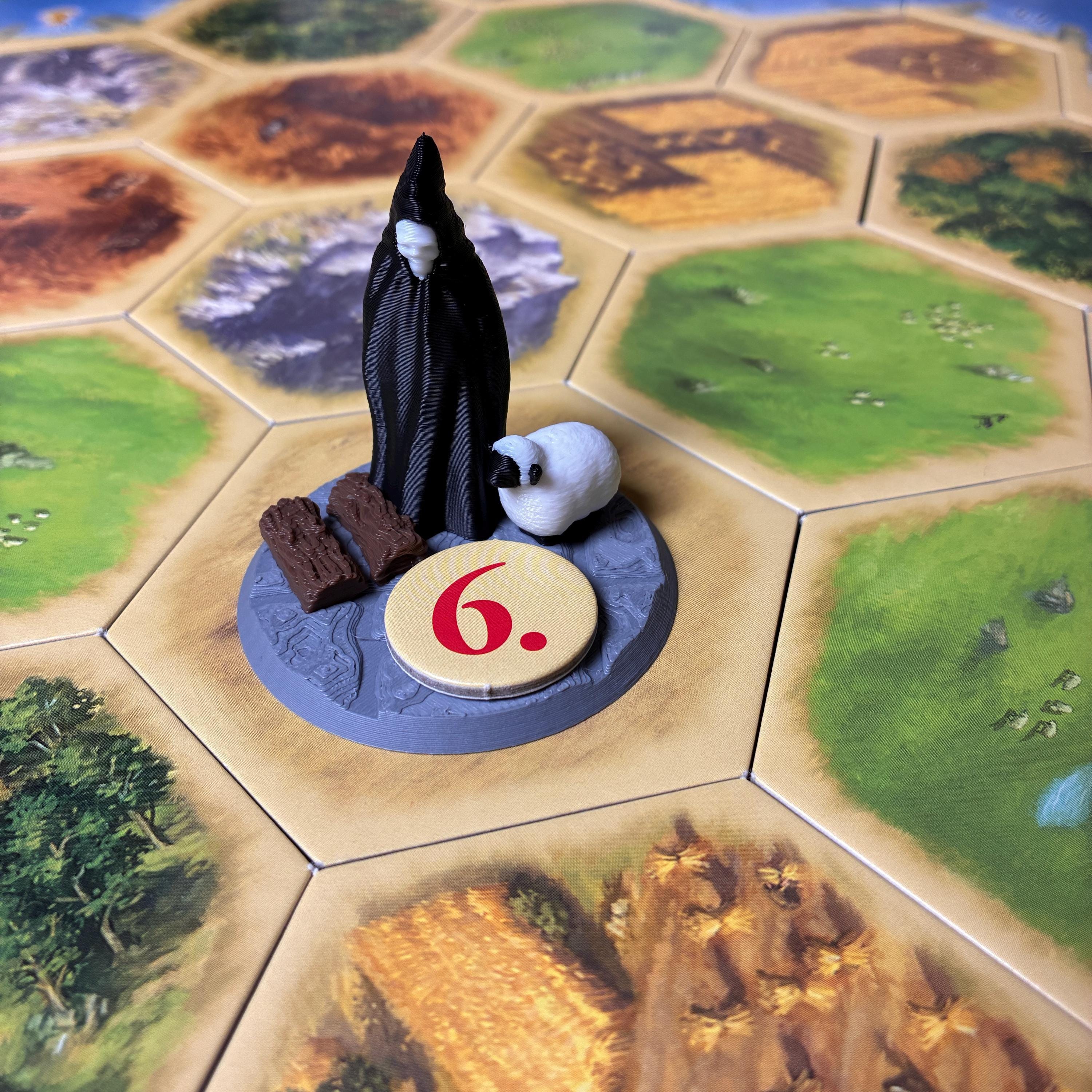 Catan Robber Figure Upgrade – Thief With Sheep & Wood, Ready to Use ...